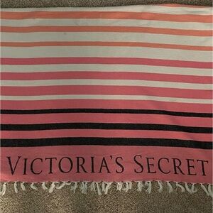 Victoria's Secret Pink and Black Striped Towel